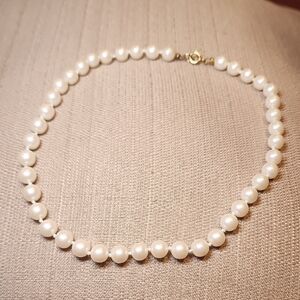 Knotted Faux Pearl Short Necklace, Preloved In Excellent Condition